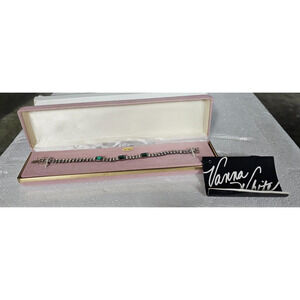 Vanna White Collection Emerald I rhinestone 7" 2 Strand Bracelet in Box